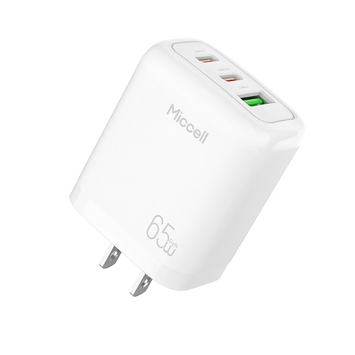 CARGADOR MICCELL VQ-T12 DOBLE TIPO C + TIPO A 65W