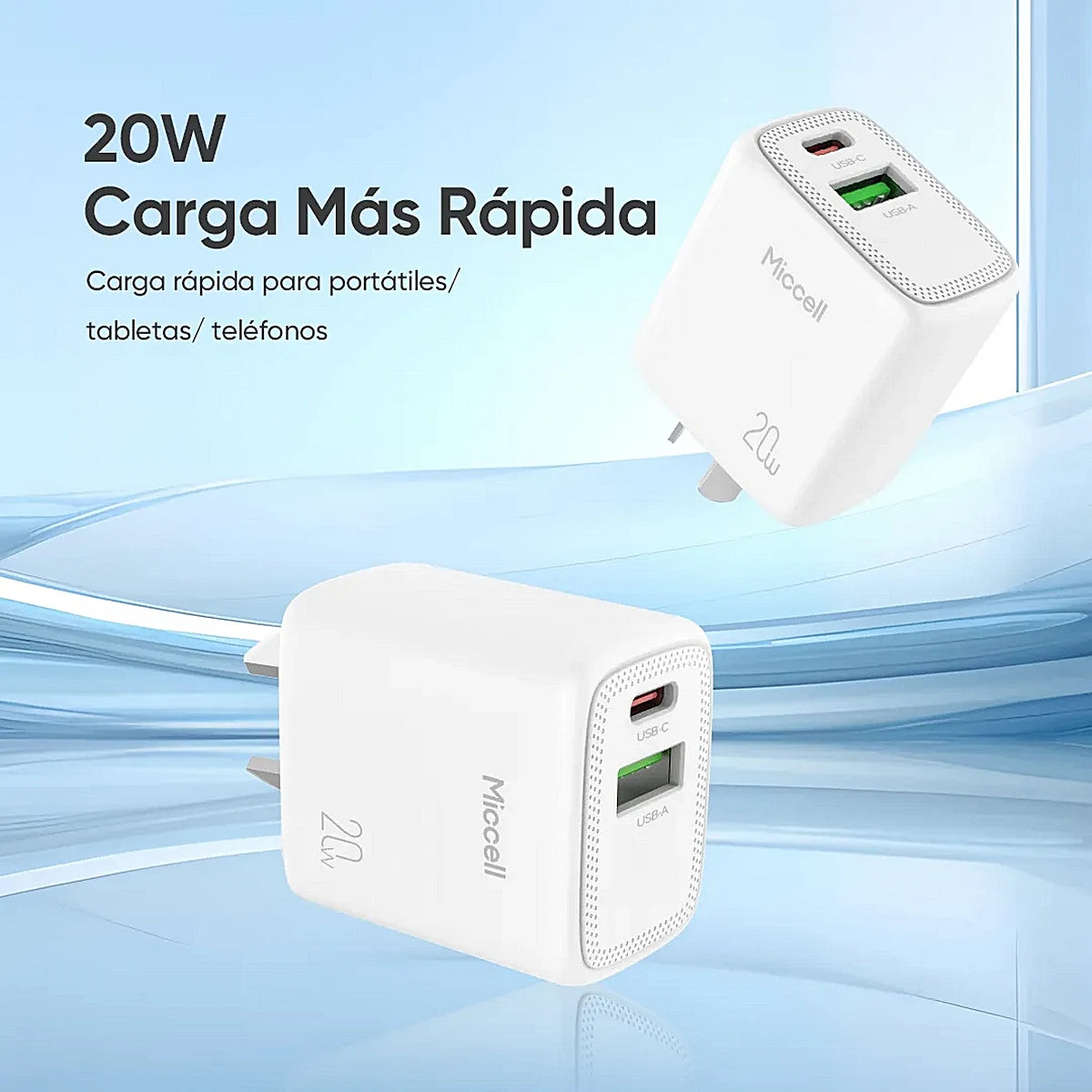 CARGADOR MICCELL VQ-T15201 TIPO C - TIPO A