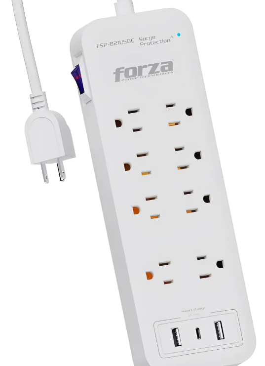 REGLETA FORZA CON PROTECCION DE SOBRETENSIONES 8 TOMAS