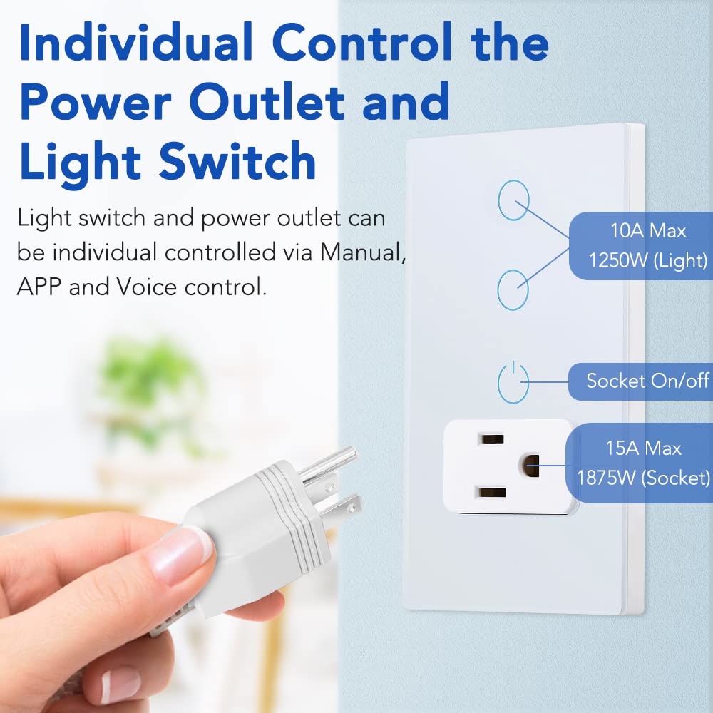 INTERRUPTOR APAGADOR INTELIGENTE CON ENCHUFE WIFI