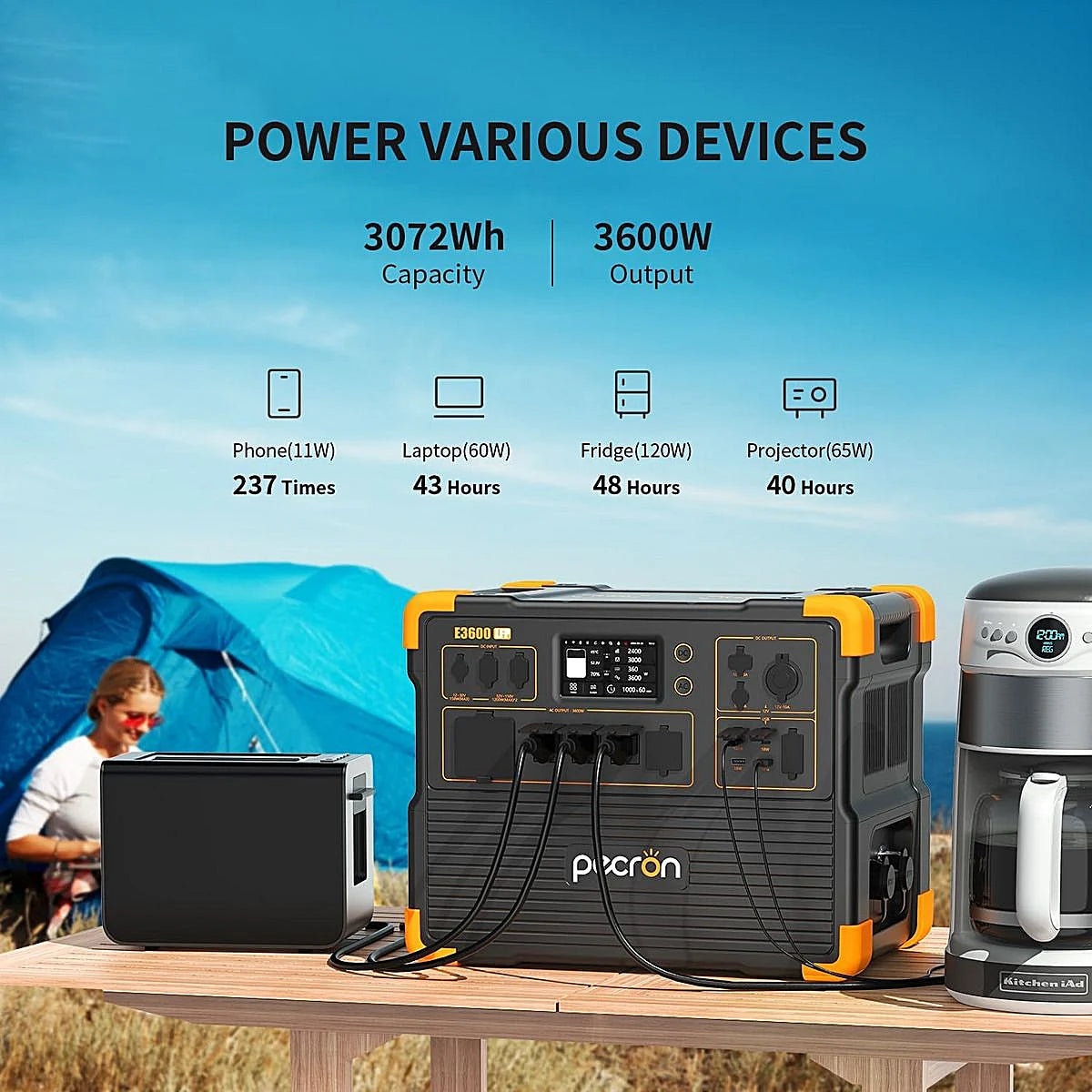 ESTACION DE ENERGIA PORTATIL PECRON E3600LFP 3072WH