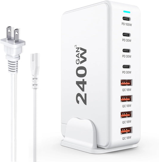 ESTACION DE CARGA RAPIDA USB C Y USB MULTIPUERTO