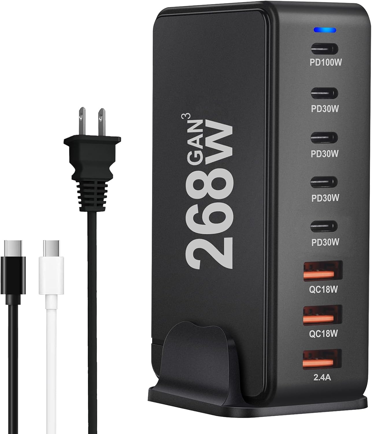 ESTACION DE CARGA RAPIDA USB C Y USB MULTIPUERTO