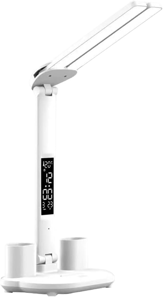 LAMPARA LED DE ESCRITORIO CON RELOJ RECARGABLE