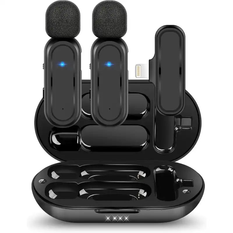 MICROFONO LAVALIER ECOMXIA INALAMBRICO (2 PACK) PARA IPHONE Y TIPO C