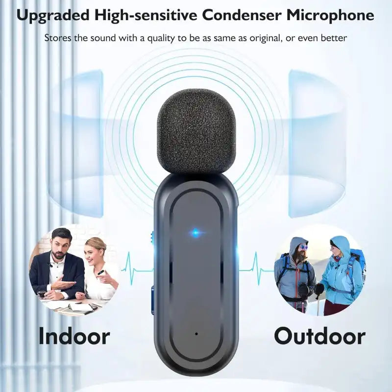 MICROFONO LAVALIER ECOMXIA INALAMBRICO (2 PACK) PARA IPHONE Y TIPO C
