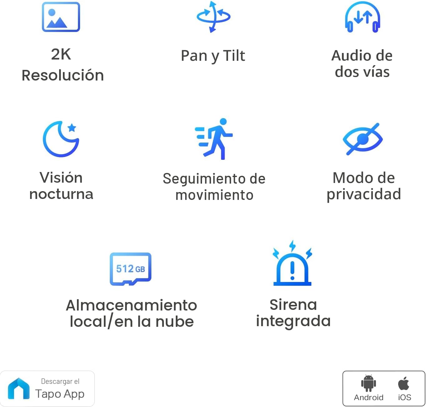 CÁMARA DE SEGURIDAD 2K CON GIRO E INCLINACIÓN TAPO TP-LINK