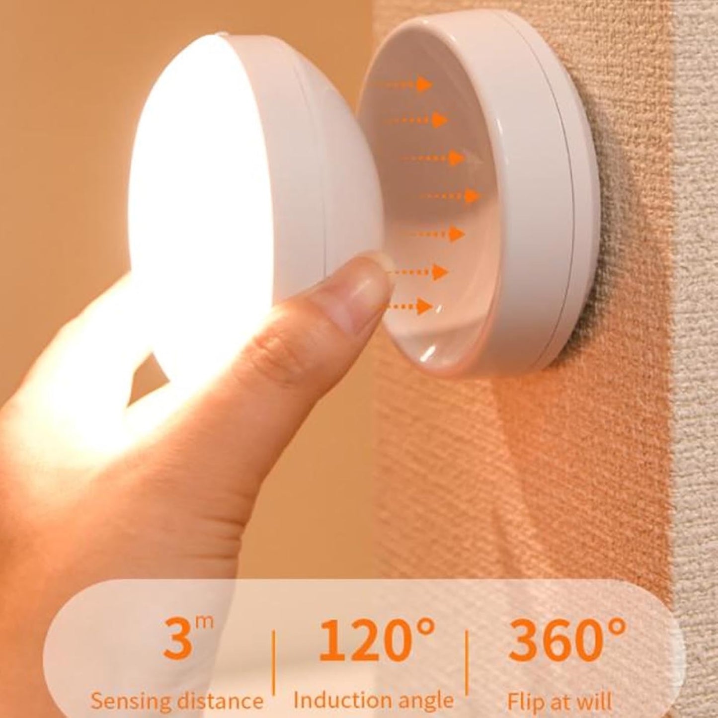 LAMPARA LED 360 RECARGABLE CON SENSOR DE MOVIMIENTO