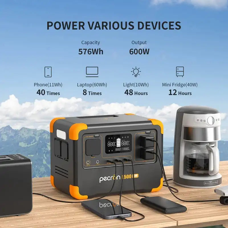 ESTACION DE ENERGIA PORTATIL PECRON E500LFP 576WH