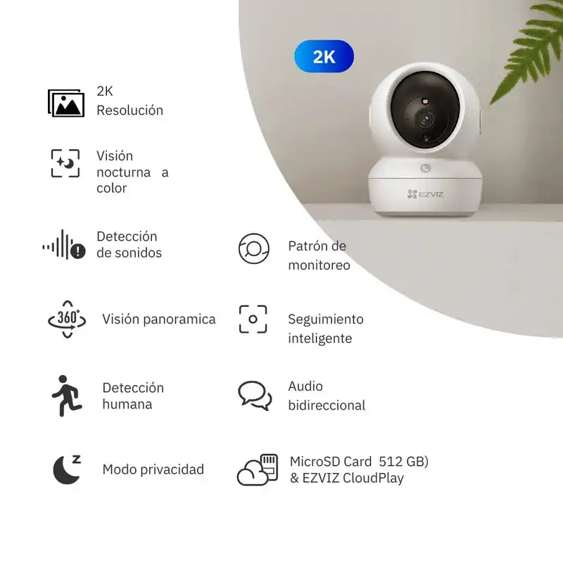 CAMARA INTELIGENTE EZVIZ CS-H6C PRO 2K