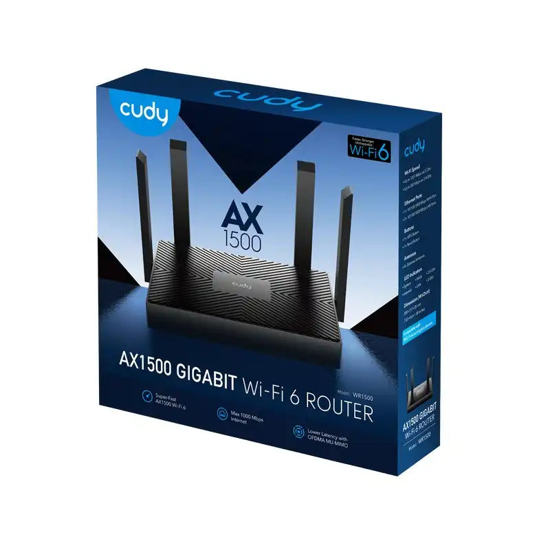 ROUTER CUDY AX1500 WR1500 WI-FI 6 4 ANTENAS