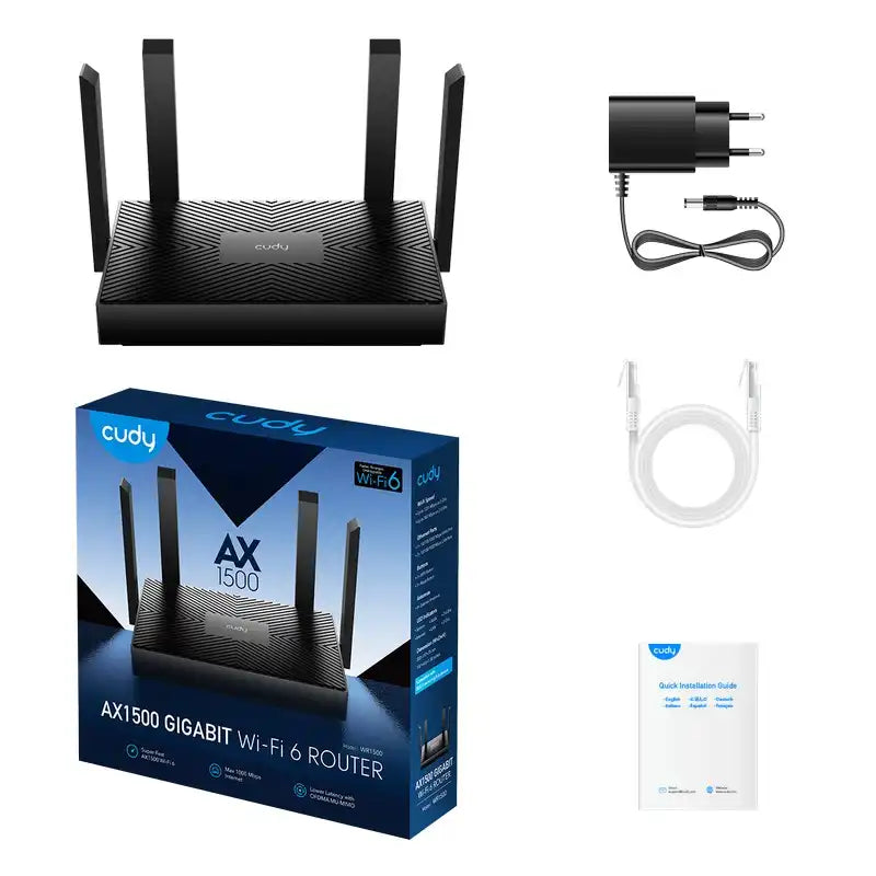 ROUTER CUDY AX1500 WR1500 WI-FI 6 4 ANTENAS
