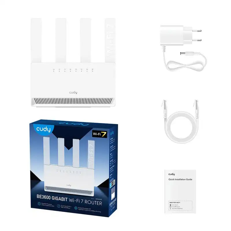 ROUTER CUDY BE3600 WR3600E WI-FI 7 4 ANTENAS