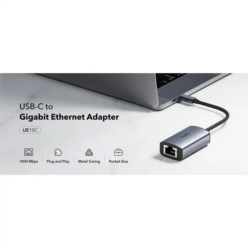 ADAPTADOR CUDY UE10C TIPO C A ETHERNET GIGABIT