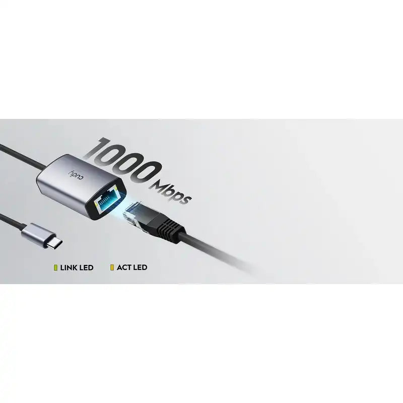 ADAPTADOR CUDY UE10C TIPO C A ETHERNET GIGABIT