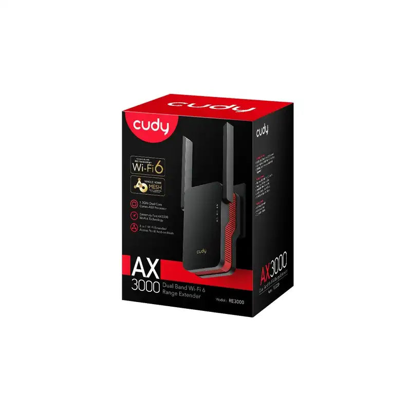 EXTENSOR DE WI-FI CUDY AX3000 RE3000 WIFI 6