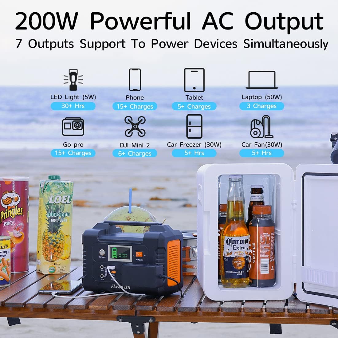 ESTACION DE ENERGIA PORTATIL 200 W