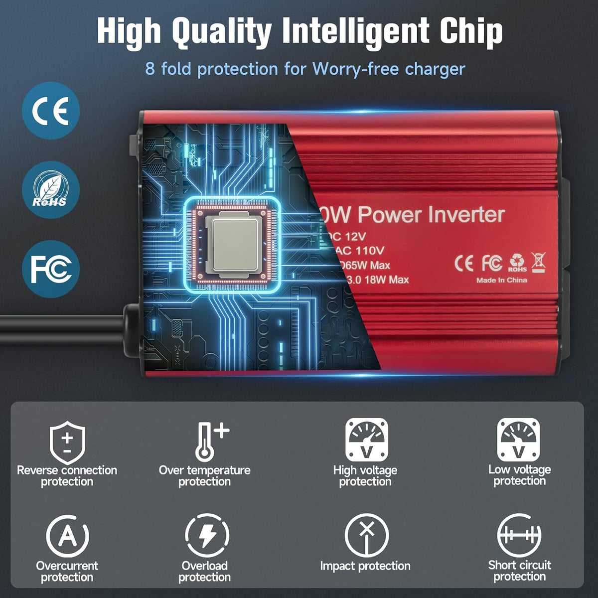INVERSOR PARA CARRO 400W 12 V CC A 110 V CA