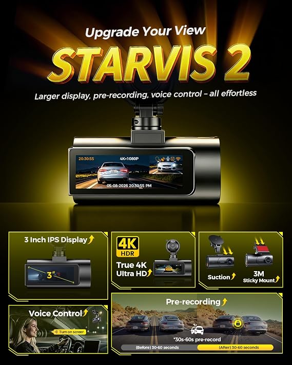 CAMARA PARA CARRO FRONTAL Y TRASERA 4K