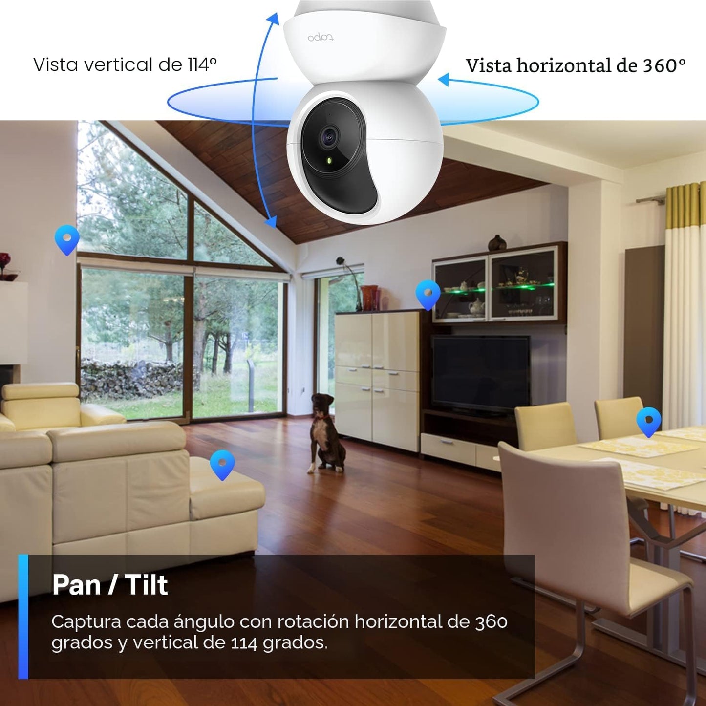 CÁMARA DE SEGURIDAD 2K CON GIRO E INCLINACIÓN TAPO TP-LINK