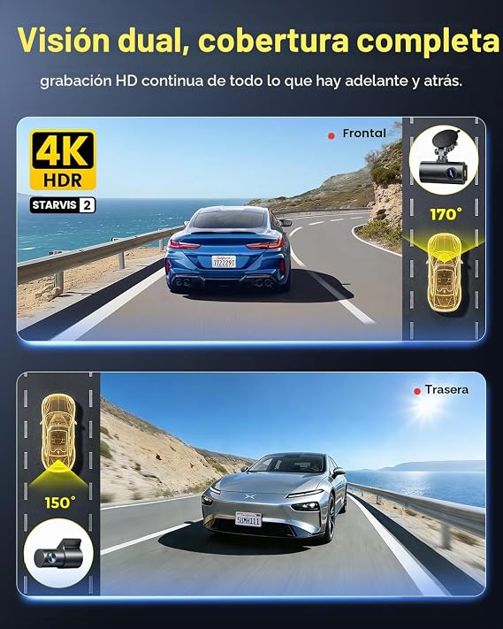 CAMARA PARA CARRO FRONTAL Y TRASERA 4K