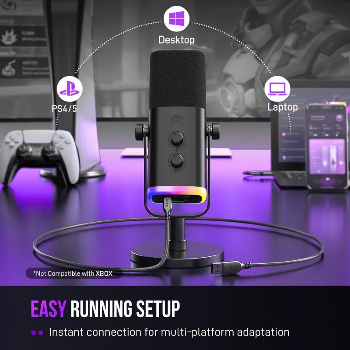 MICRÓFONO FIFINE AM8 STREAMING RGB XLR/USB