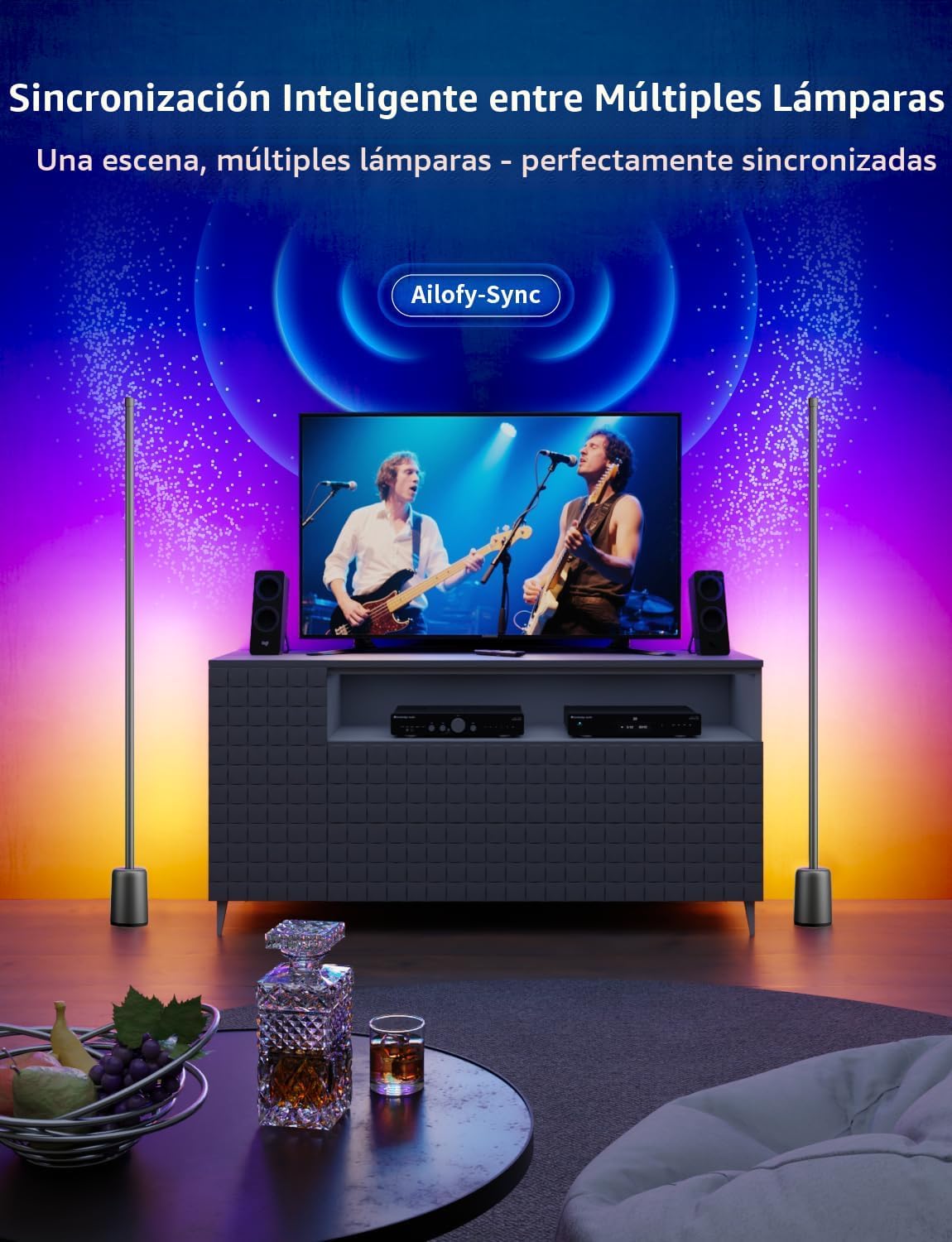 LÁMPARA DE PIE DE ESQUINA RGBW AILOFY CON ALEXA Y GOOGLE ASSISTANT