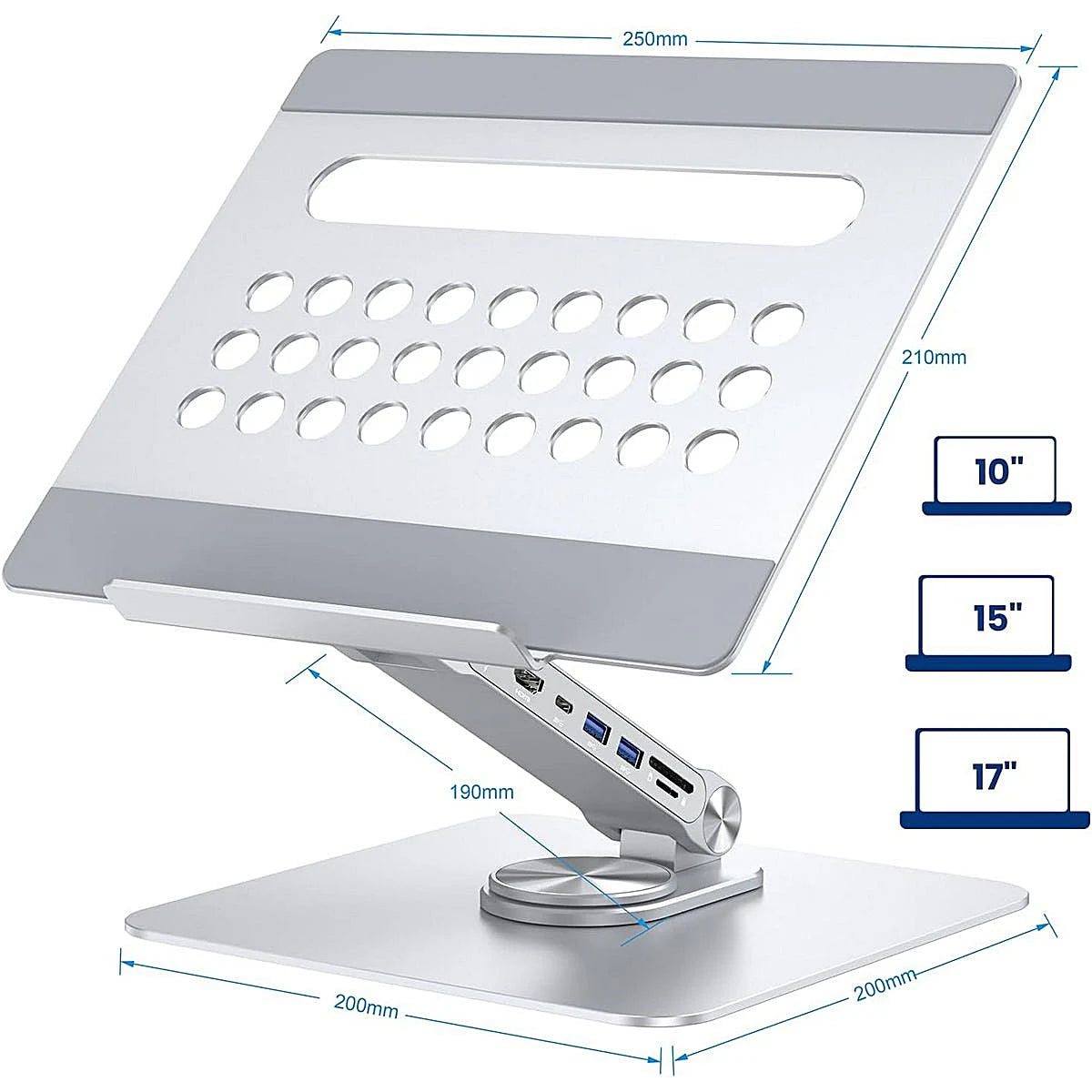 BASE PARA LAPTOP ASTRA 60 GRADOS DOCKING 7 EN 1 METALICA