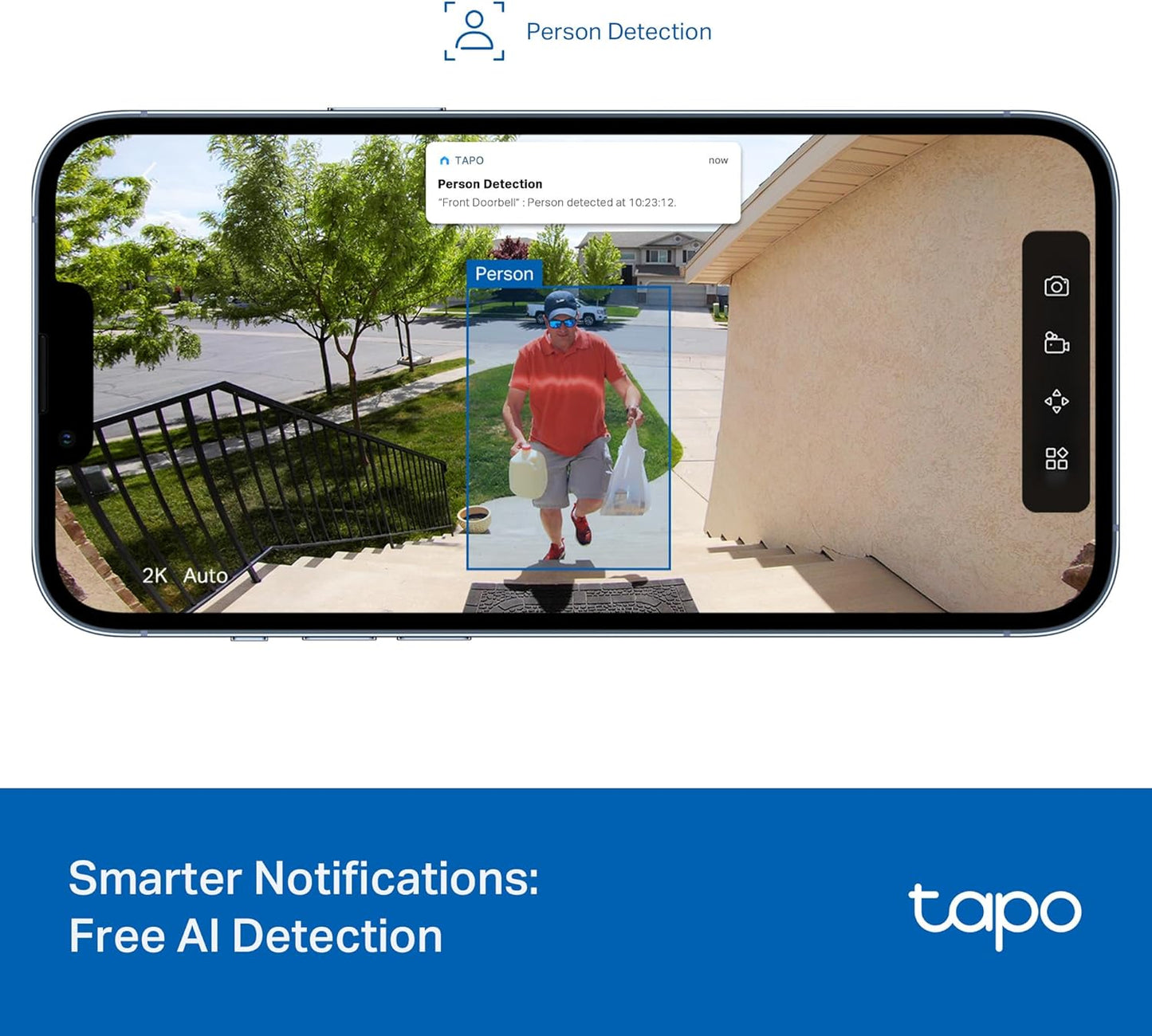 TIMBRE INTELIGENTE RESISTENTE AL AGUA INALÁMBRICO 2K TAPO D205