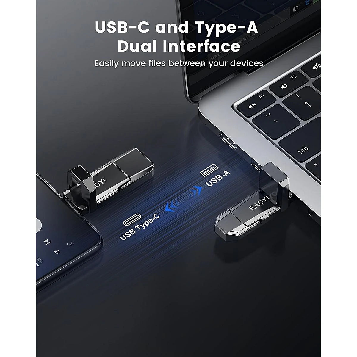 DISCO DURO SOLIDO EXTERNO 512 GB RAOYI USB Y TIPO C