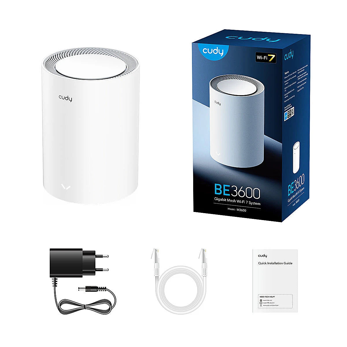 CUDY SISTEMA WI-FI MESH BE3600 M3600 (1 PACK) BLANCO WIFI 7