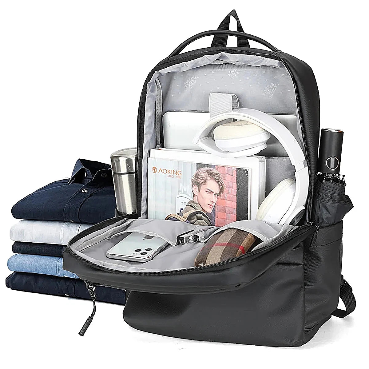 BOLSO NOTEBOOK AOKING SN4453-W1 15.6PLG POLIESTER ENCERADO NAVY