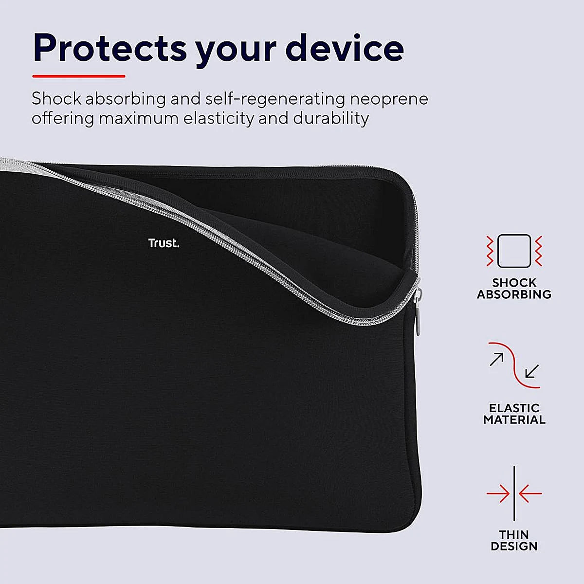 FUNDA NOTEBOOK TRUST PRIMO 15.6PLG NEGRO 21248