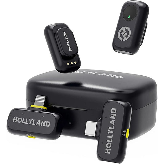 MICRÓFONO HOLLYLAND LARK A1 LAVALIER DOBLE INALÁMBRICO TIPO C Y IPHONE