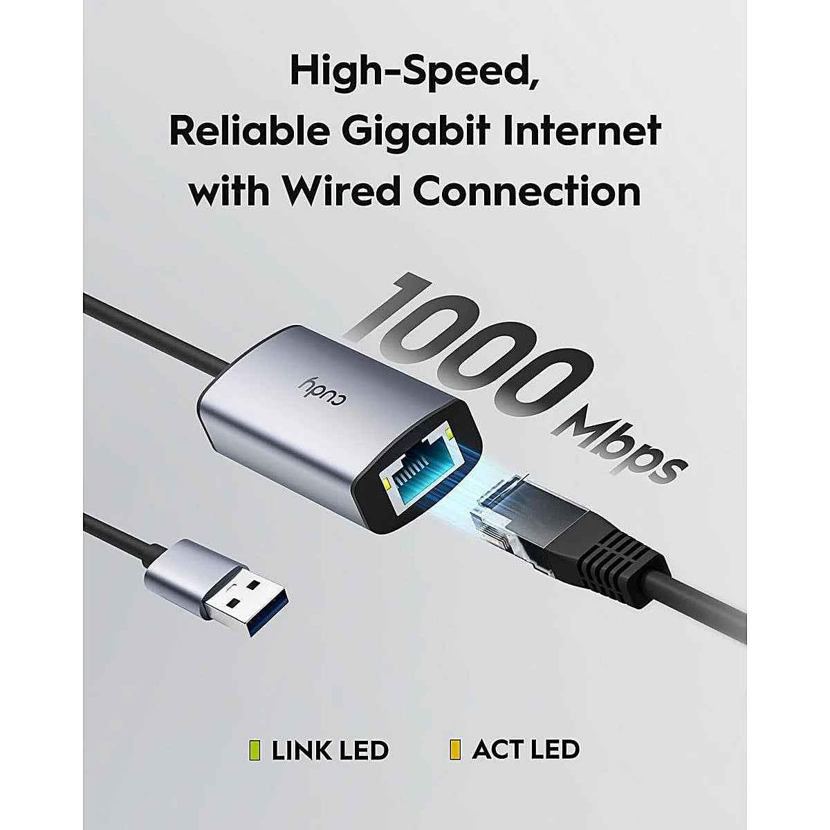 ADAPTADOR CUDY UE10A USB A ETHERNET GIGABIT