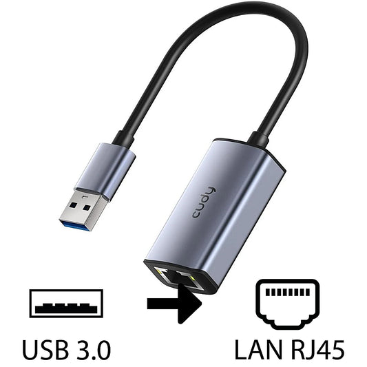 ADAPTADOR CUDY UE10A USB A ETHERNET GIGABIT