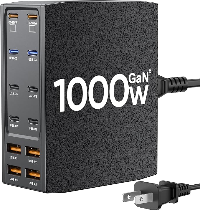 ESTACION DE CARGA RAPIDA USB C Y USB MULTIPUERTO