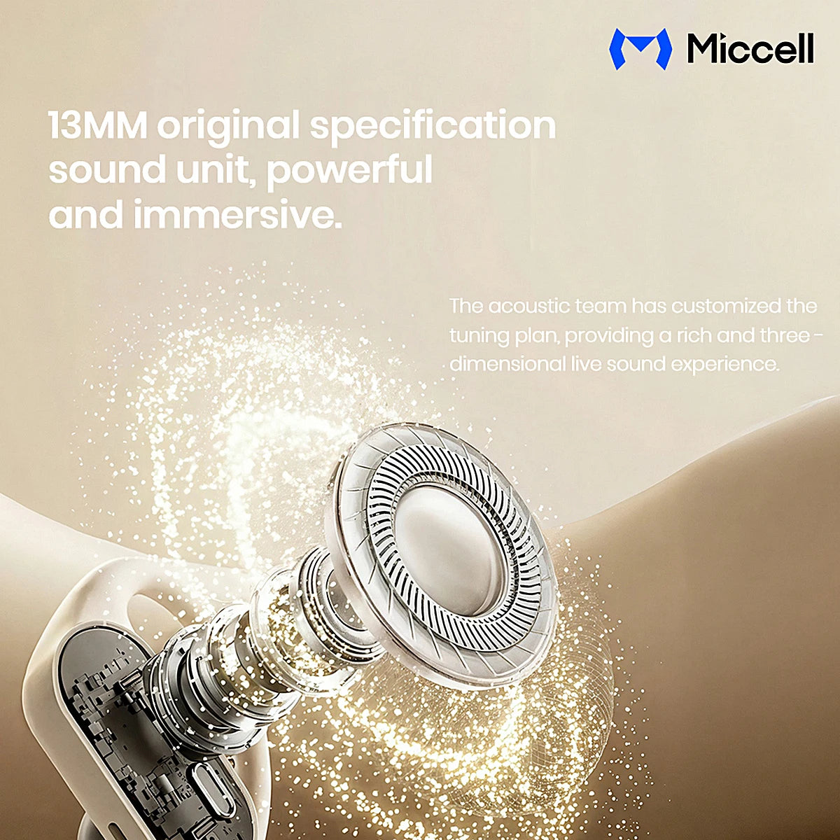 AUDIFONOS MICCELL OPEN-EAR DORADO