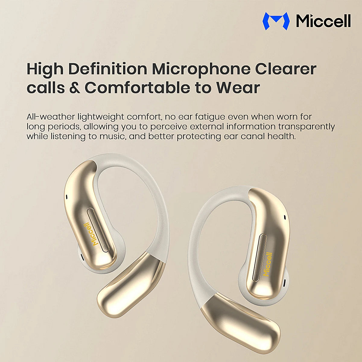 AUDIFONOS MICCELL OPEN-EAR DORADO