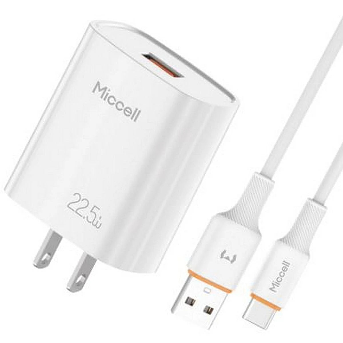 CARGADOR MICCELL VQ-T300 TIPO A 22.5W CON CABLE TIPO A A TIPO C
