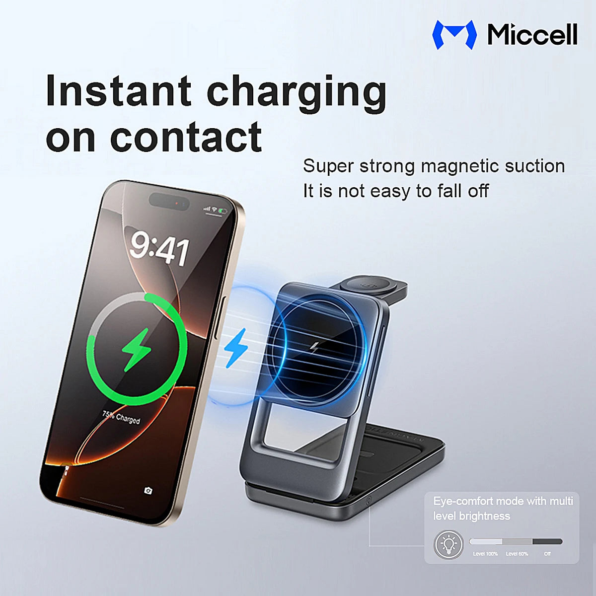 CARGADOR MICCELL VQ-W18 MAGNÉTICO PARA ESCRITORIO 15W