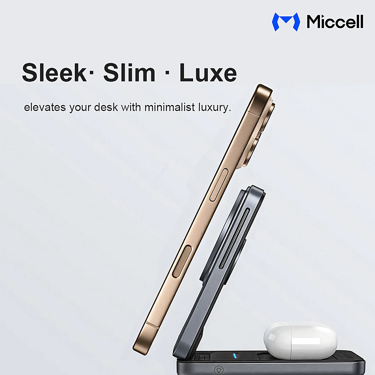 CARGADOR MICCELL VQ-W18 MAGNÉTICO PARA ESCRITORIO 15W