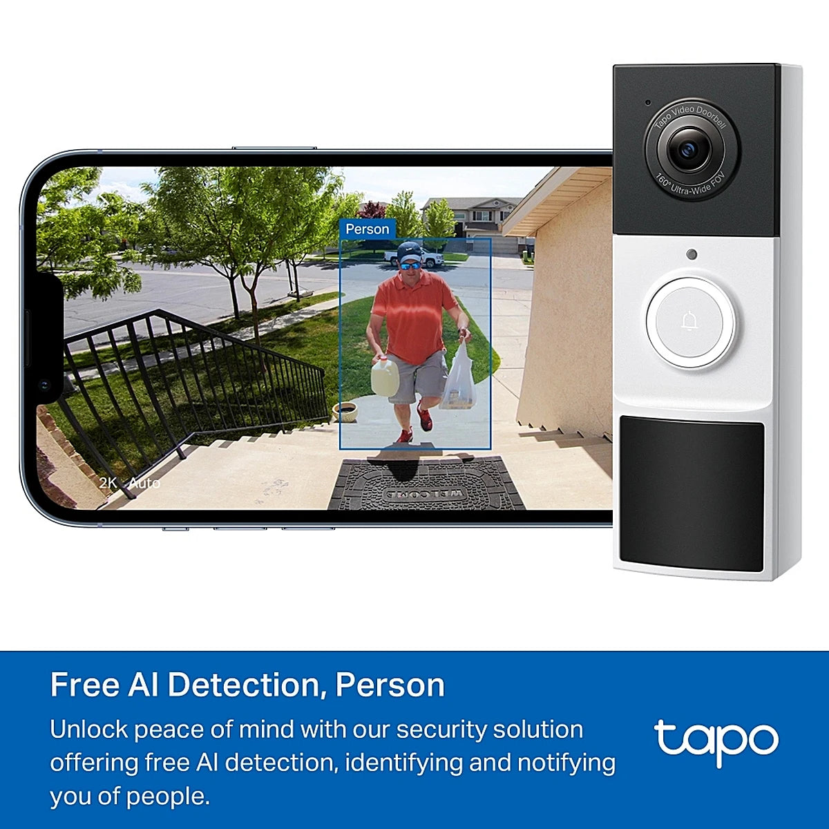 CAMARA INTELIGENTE PARA PUERTA TP-LINK TAPO D210 2K