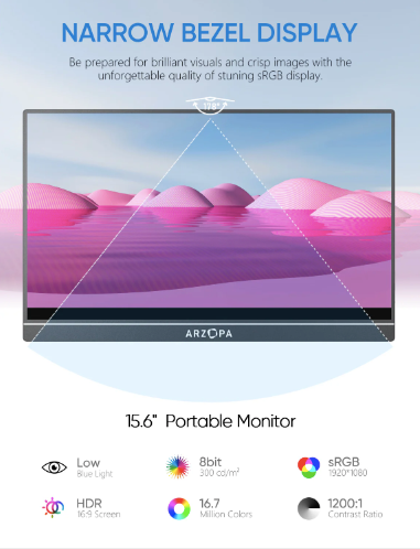 MONITOR PORTATIL ARZOPA Z1C