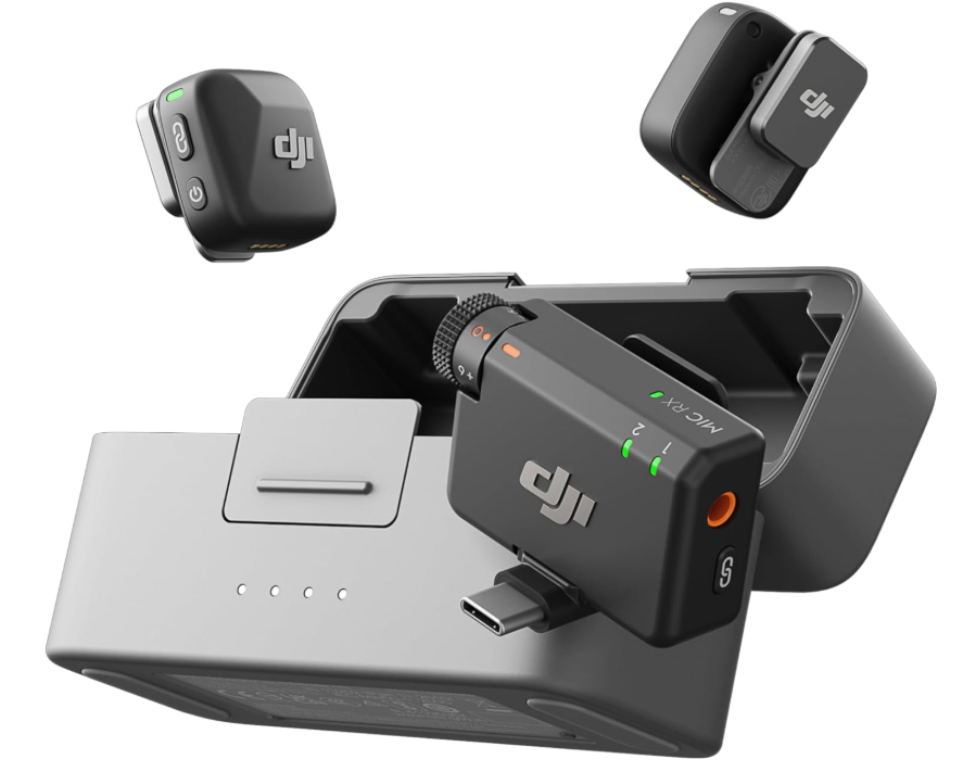 DJI MIC MINI (2 TX + 1 RX + ESTUCHE DE CARGA), MICRÓFONO INALÁMBRICO