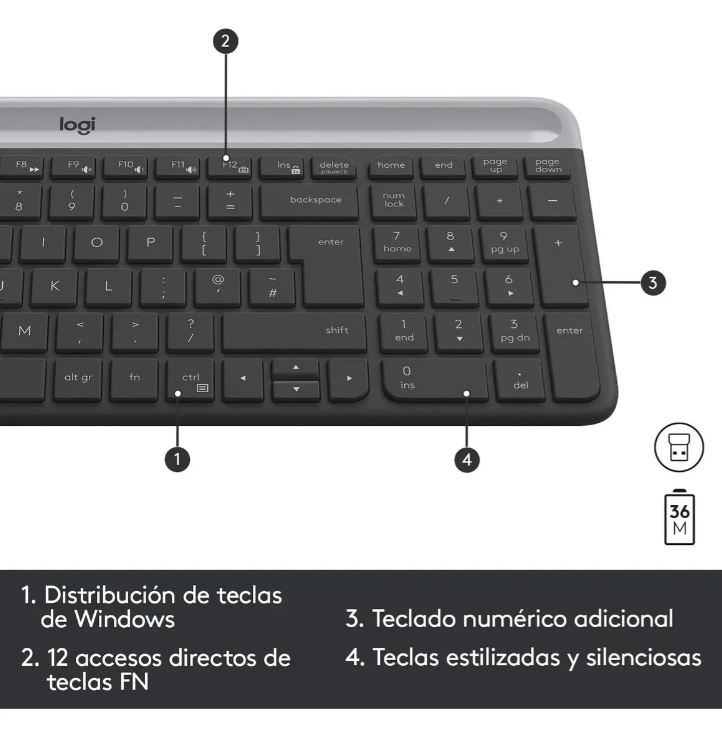 COMBO TECLADO Y MOUSE LOGITECH MK470 WIRELESS