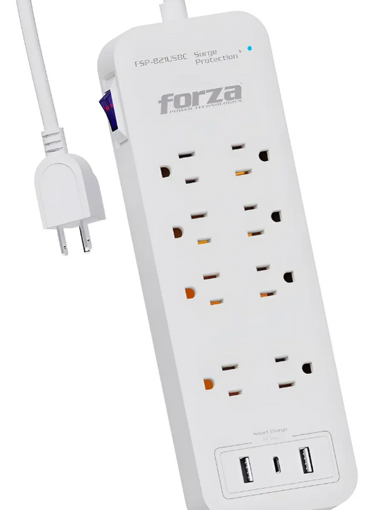 REGLETA FORZA CON PROTECCION DE SOBRETENSIONES 8 TOMAS