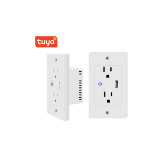 TOMACORRIENTE DOBLE WIFI CON USB DE PARED