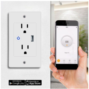 TOMACORRIENTE DOBLE WIFI CON USB DE PARED