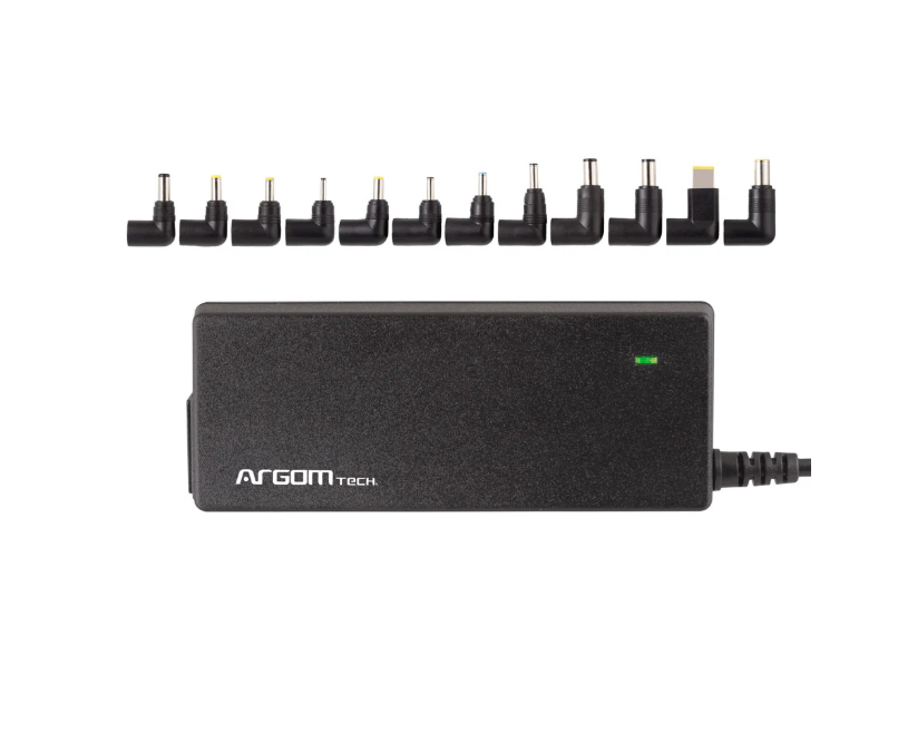 CARGADOR UNIVERSAL COMPACTO DE 90W PARA LAPTOP C/PUERTO USB - 12 PUNTAS SENSOR AUTOMATICO